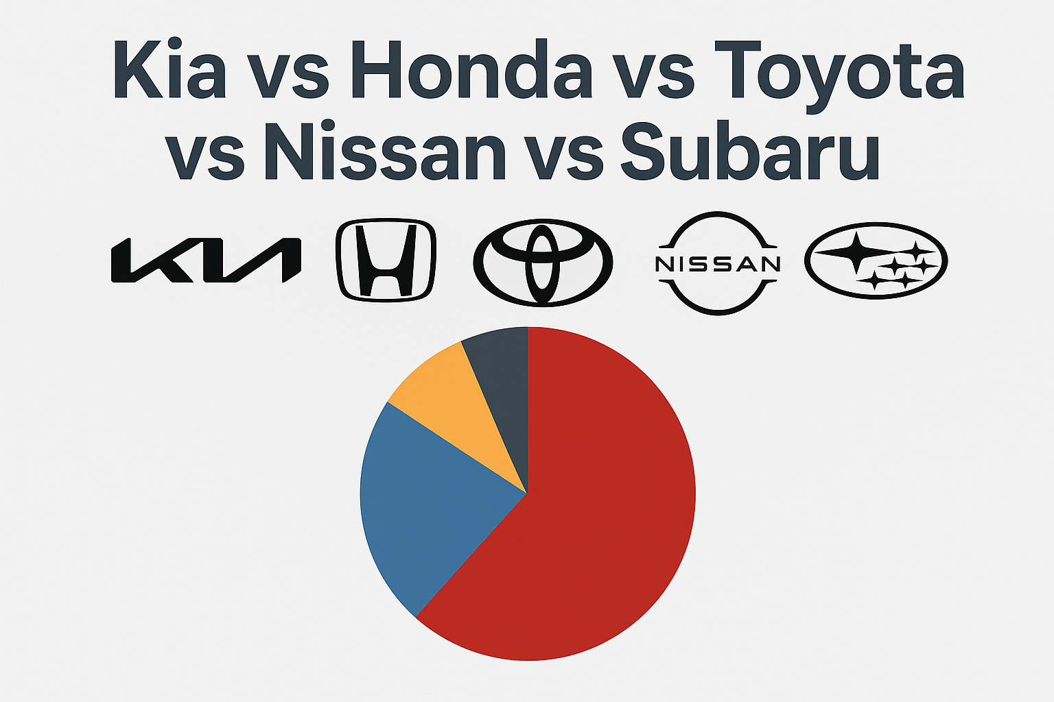 Chart showing Kia, Honda, Toyota, Nissan, and Subaru 2023 U.S. car sales comparison